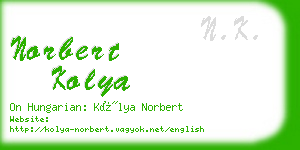 norbert kolya business card